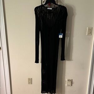 Arizona Jean Company Black Long Sleeve Cardigan/Coverup